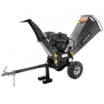 Broyeur de branches Blackstone BC 1500 LE, équipé d’un moteur Loncin de 12.24 CV, conçu pour le broyage efficace de végétaux de diamètre moyen